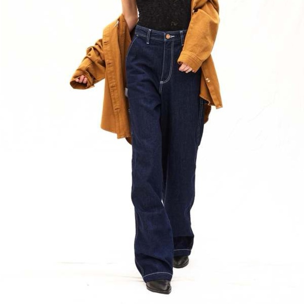 Wrangler Dark Blue High-Rise Wide Leg Jeans - Picture 4 of 16